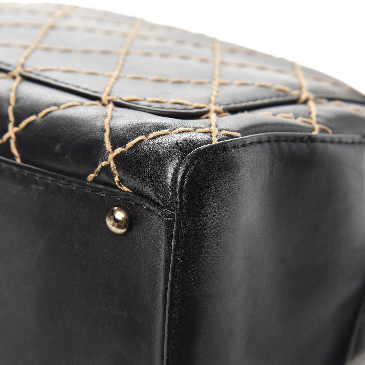 Chanel Calfskin Wild Stitch Top Handle Bag Black 11 of 14
