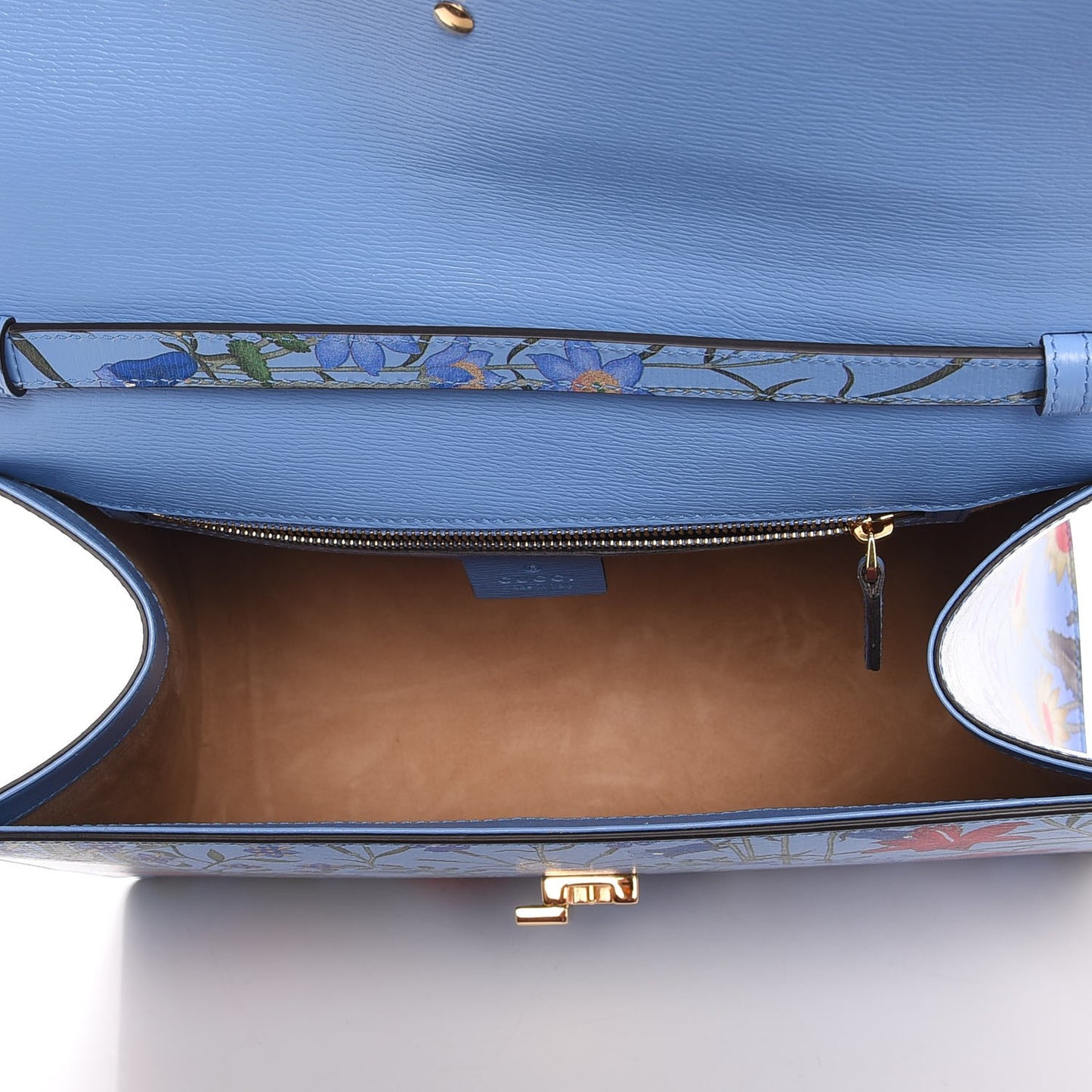 Calfskin New Flora Medium Sylvie Top Handle Bag Azure
