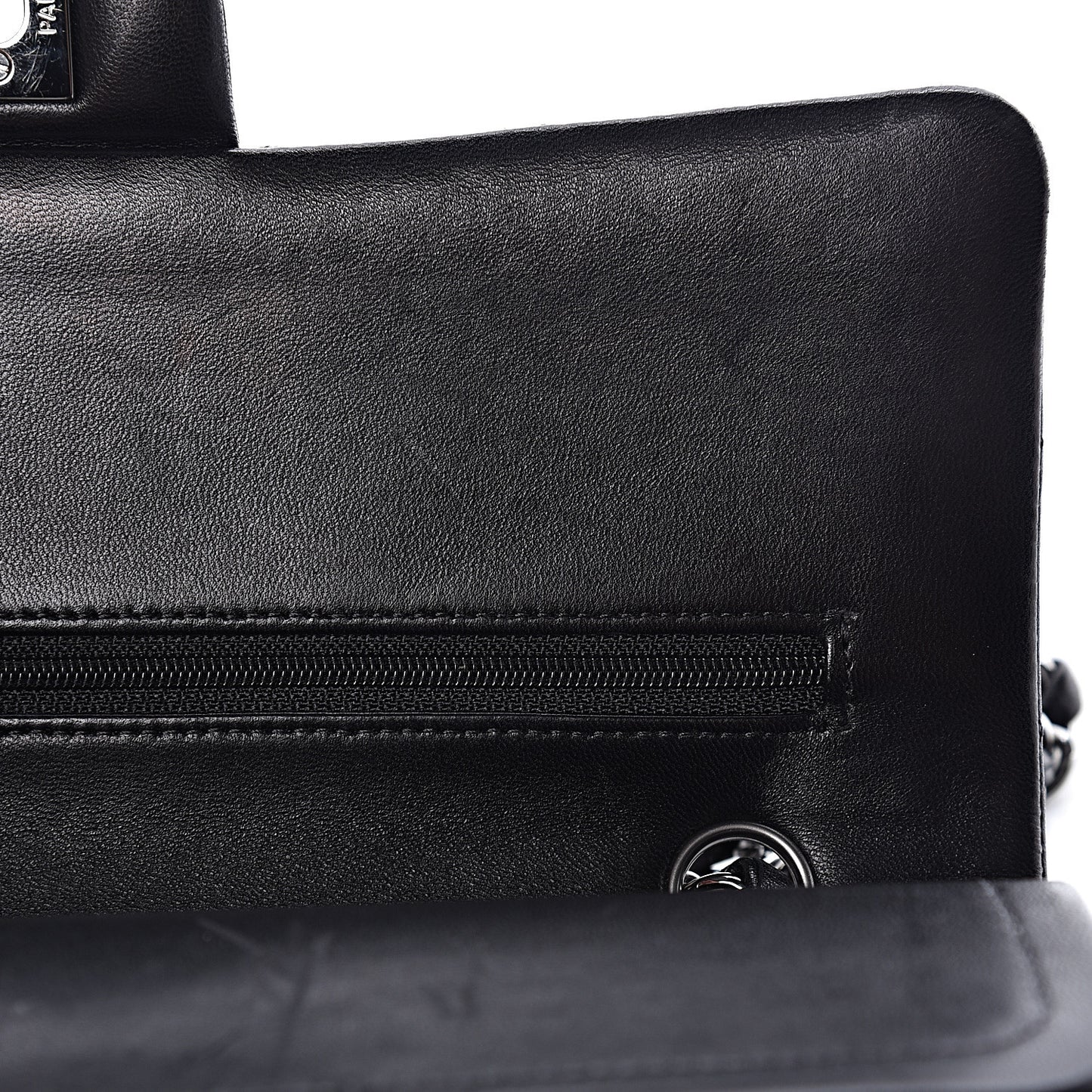 Lambskin Quilted Medium Double Flap Black