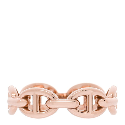 Hermes 18K Rose Gold PM Chaine d'Ancre Enchainee Ring 55 7.25 1 of 7
