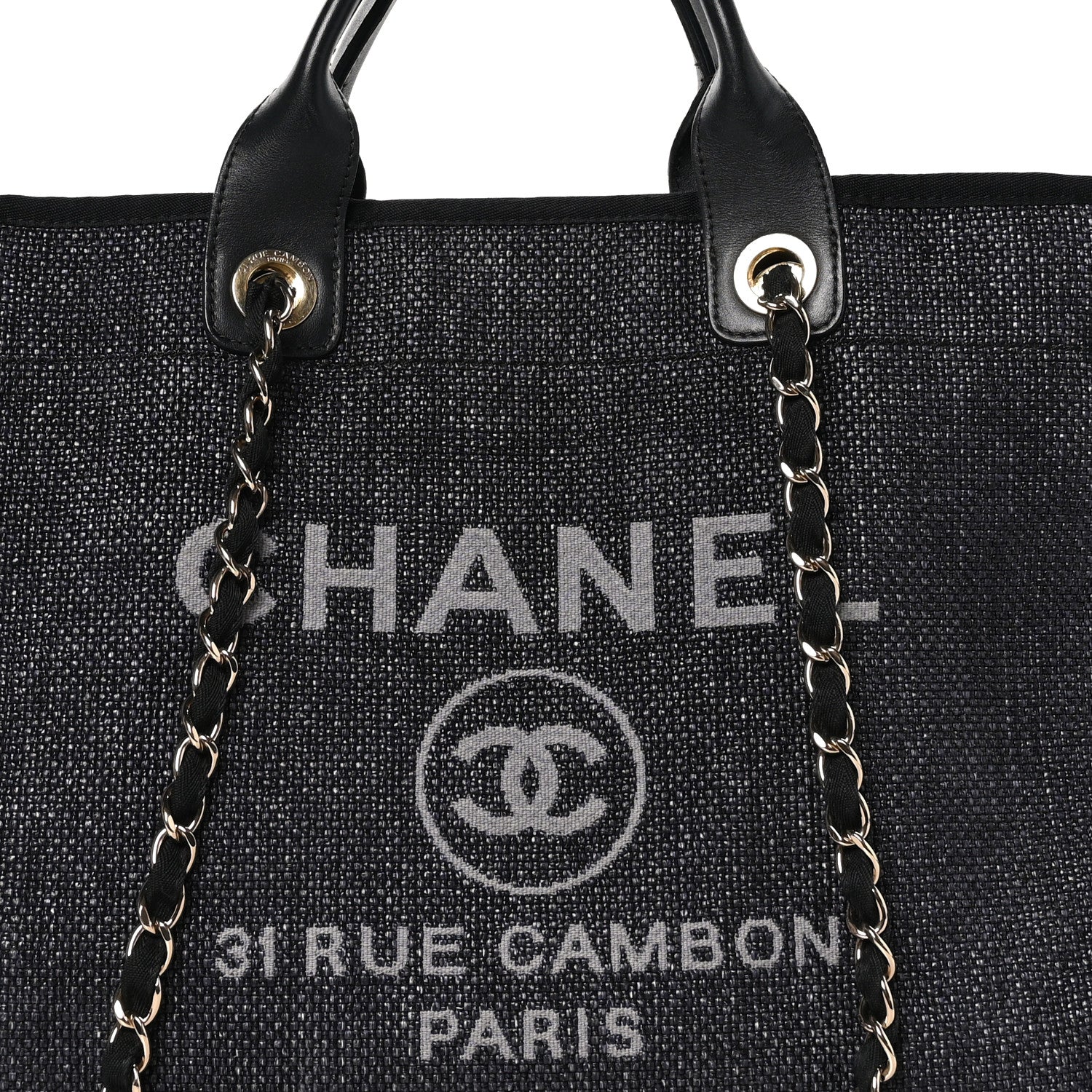 Chanel Woven Straw Raffia Medium Deauville Tote Black 8 of 11