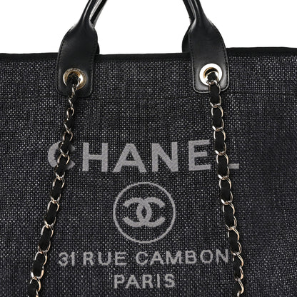 Chanel Woven Straw Raffia Medium Deauville Tote Black 8 of 11