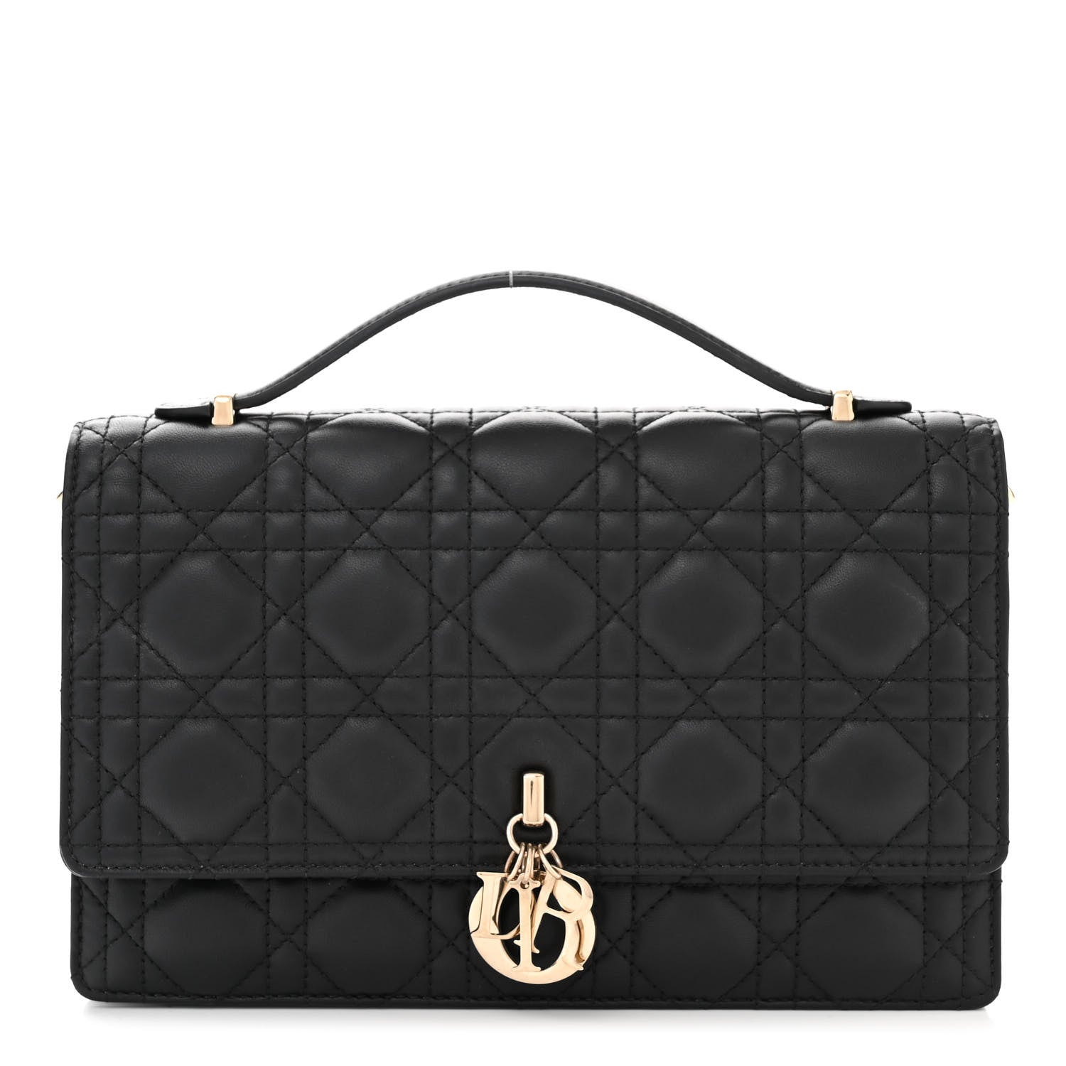 Christian Dior Lambskin Cannage My Dior Top Handle Bag Black 1 of 11