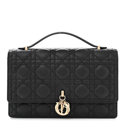 Christian Dior Lambskin Cannage My Dior Top Handle Bag Black 1 of 11