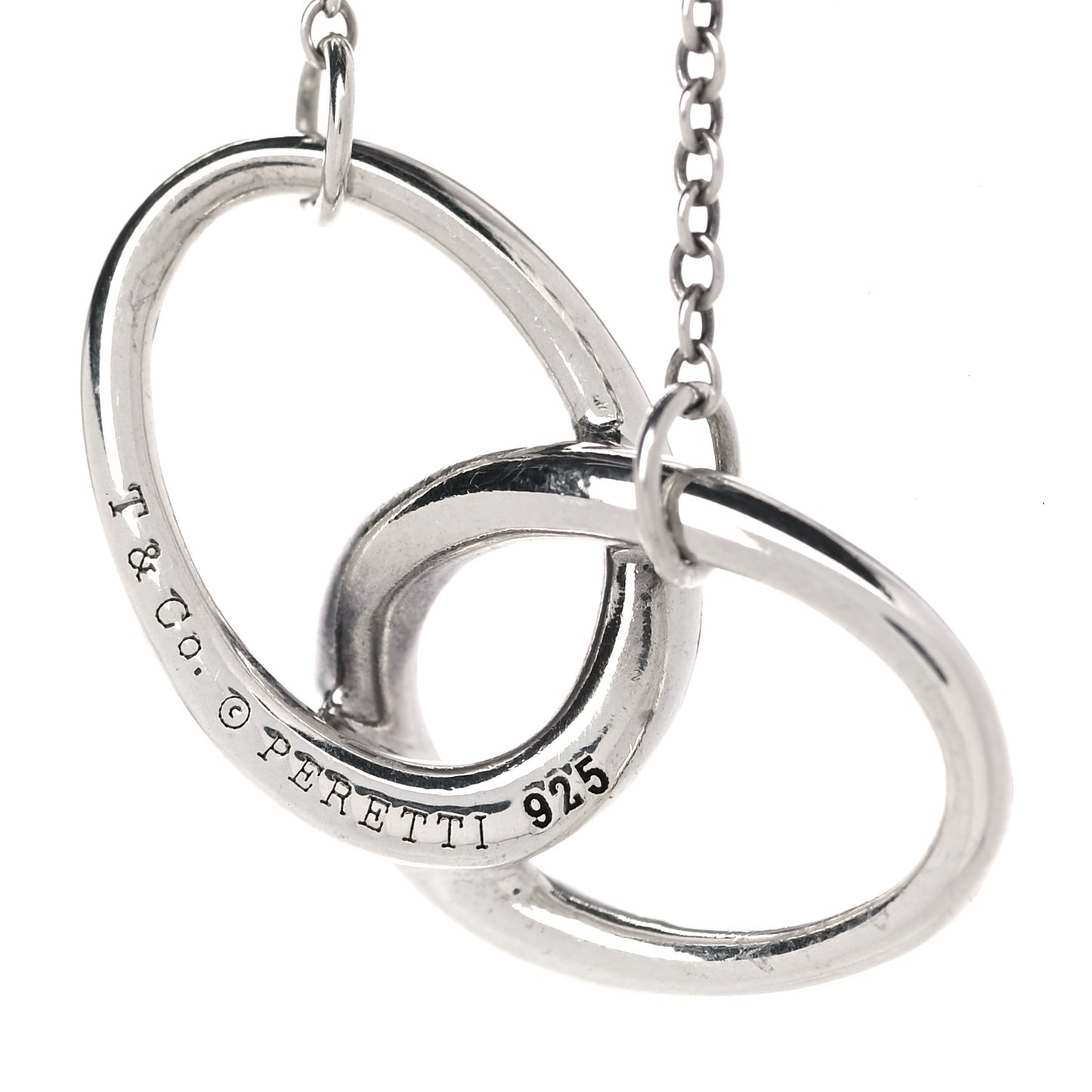 Sterling Silver Elsa Peretti Interlocking Ovals Pendant Necklace