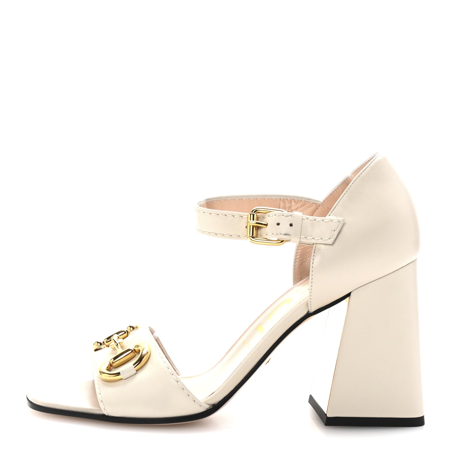 Nappa Horsebit Cross Strap 95mm Sandals 40.5 Mystic White