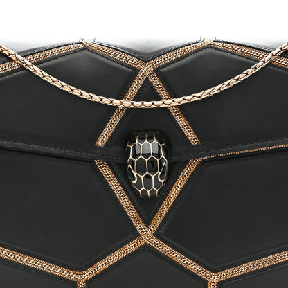 Bulgari Calfskin Glam Rebel Serpenti Forever Shoulder Bag Black 9 of 12