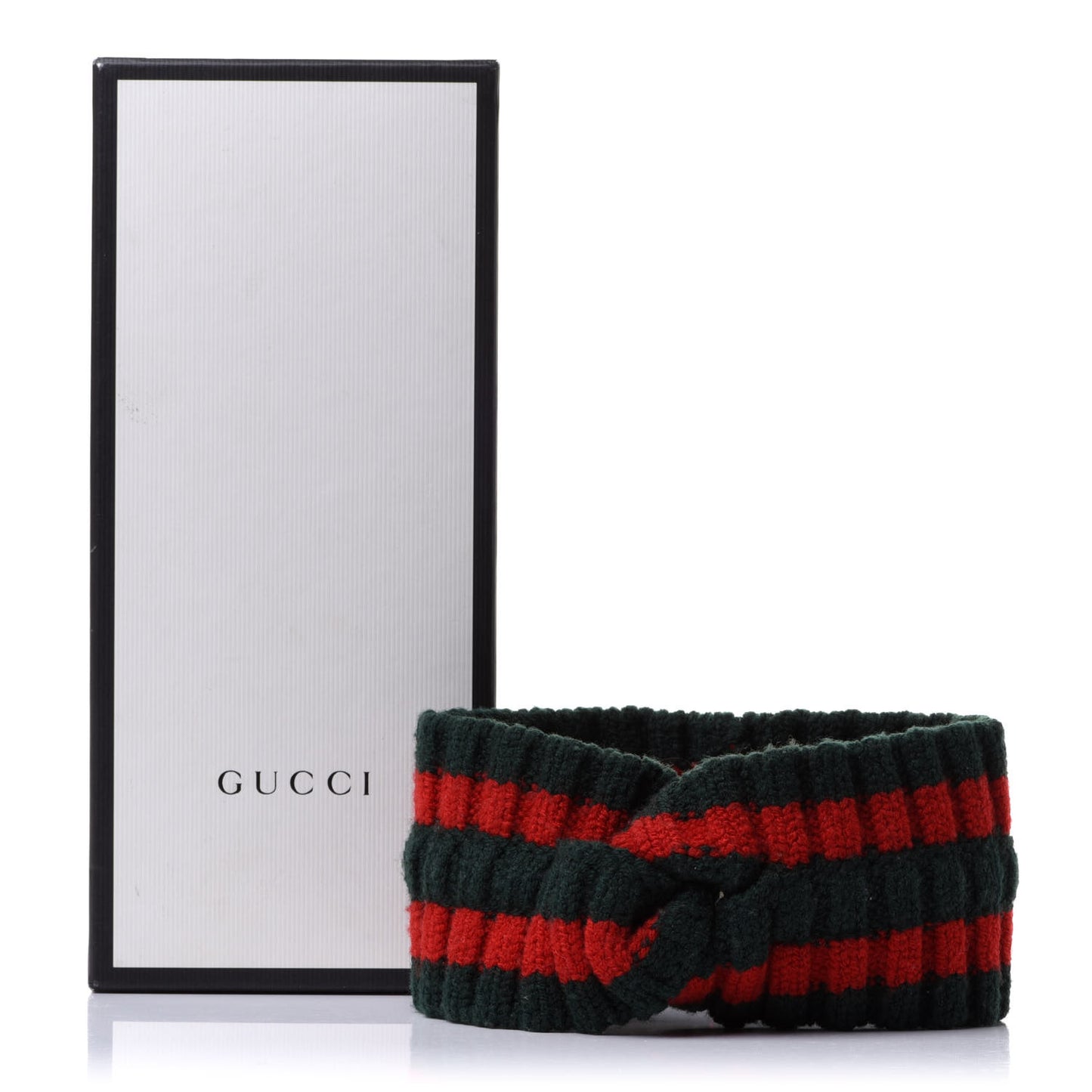 Wool Web Headband L Green Red