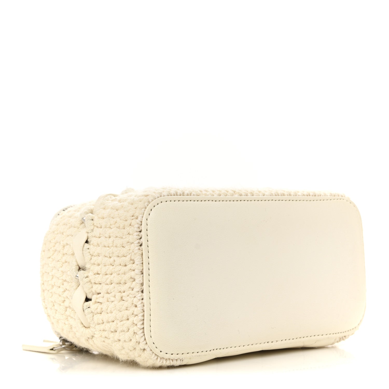 Chanel Lambskin Crochet Quilted Small Vanity Case With Chain White 4 of 13
