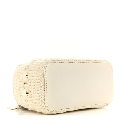 Chanel Lambskin Crochet Quilted Small Vanity Case With Chain White 4 of 13