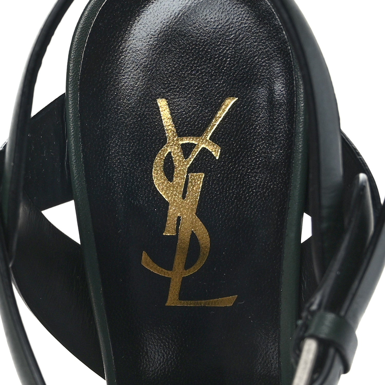 Saint Laurent Buffalo Tribute 105 Platform Sandals 37 Vert Fonce 8 of 8