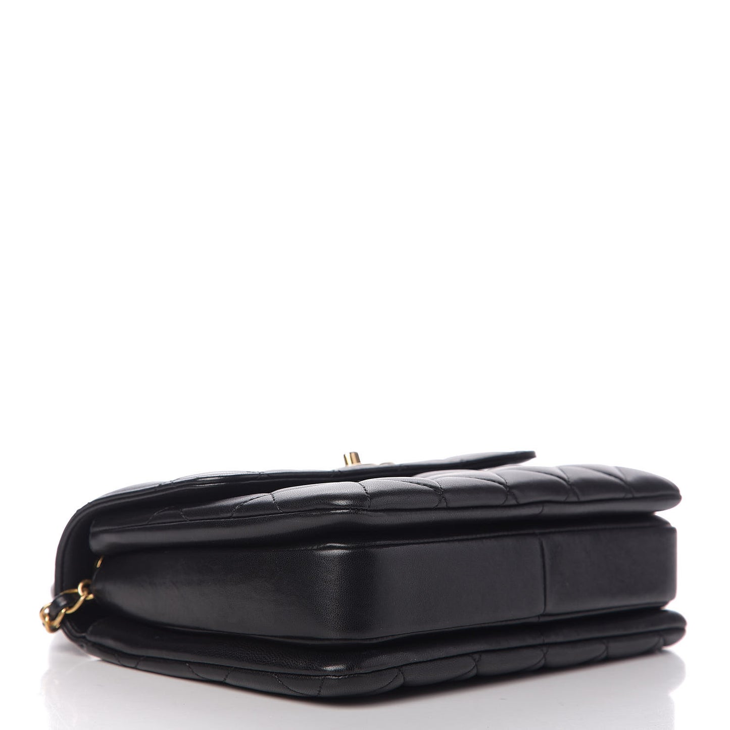 Lambskin Quilted Small Trendy CC Dual Handle Flap Bag Black