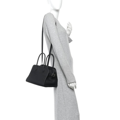 The Row Grained Calfskin Soft Margaux 10 Bag Black 2 of 9