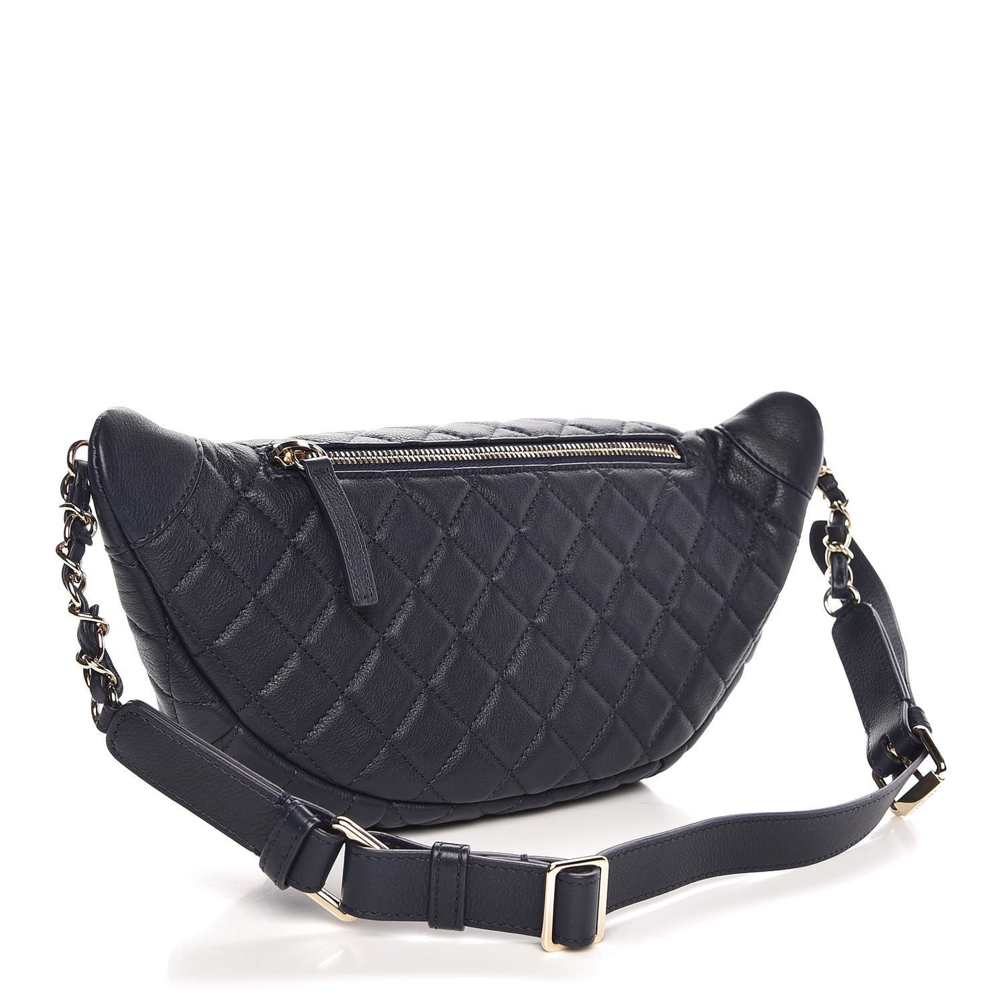 Calfskin Quilted Waist Bag Navy