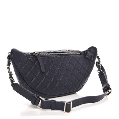 Chanel Calfskin Quilted Waist Bag Navy 3 of 8