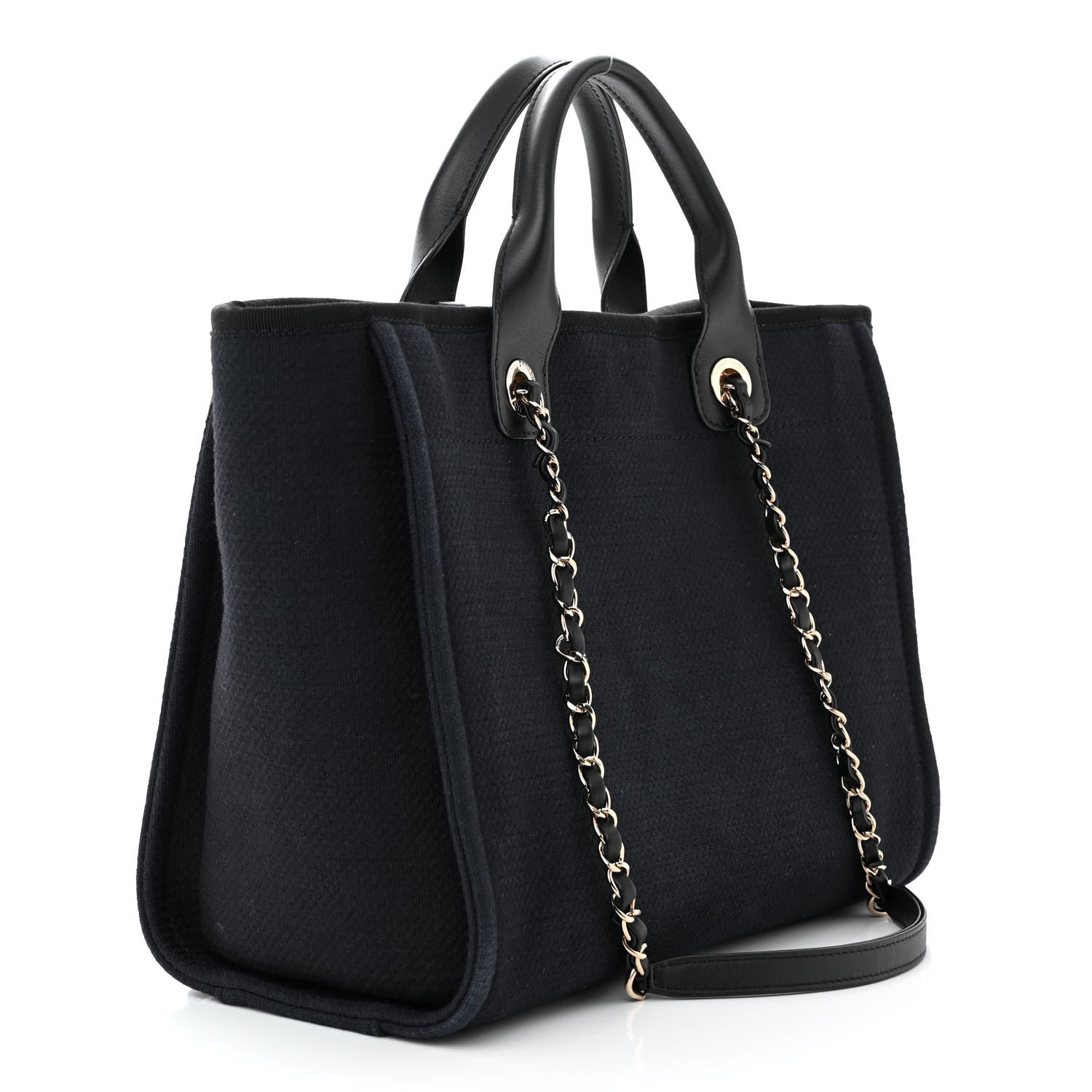 Chanel Mixed Fibers Small Deauville Tote Black 4 of 12