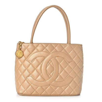 Chanel Caviar Quilted Medallion Tote Beige 1 of 24