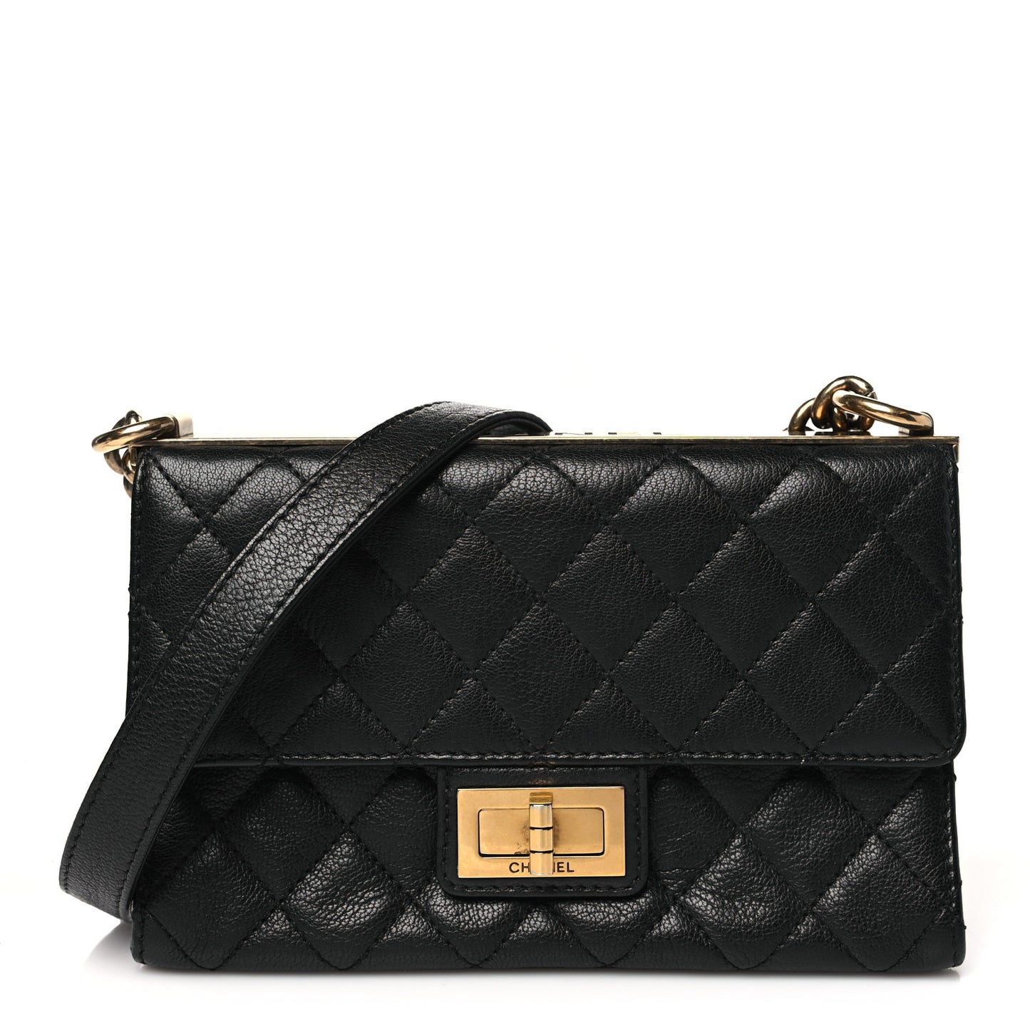 Goatskin Quilted Rita Flap Black