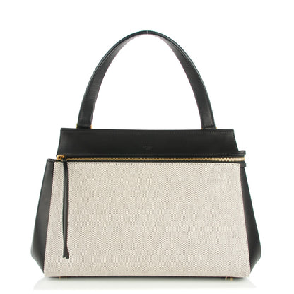 Celine Canvas Calfskin Small Bi-Color Edge Shoulder Bag Black 1 of 7