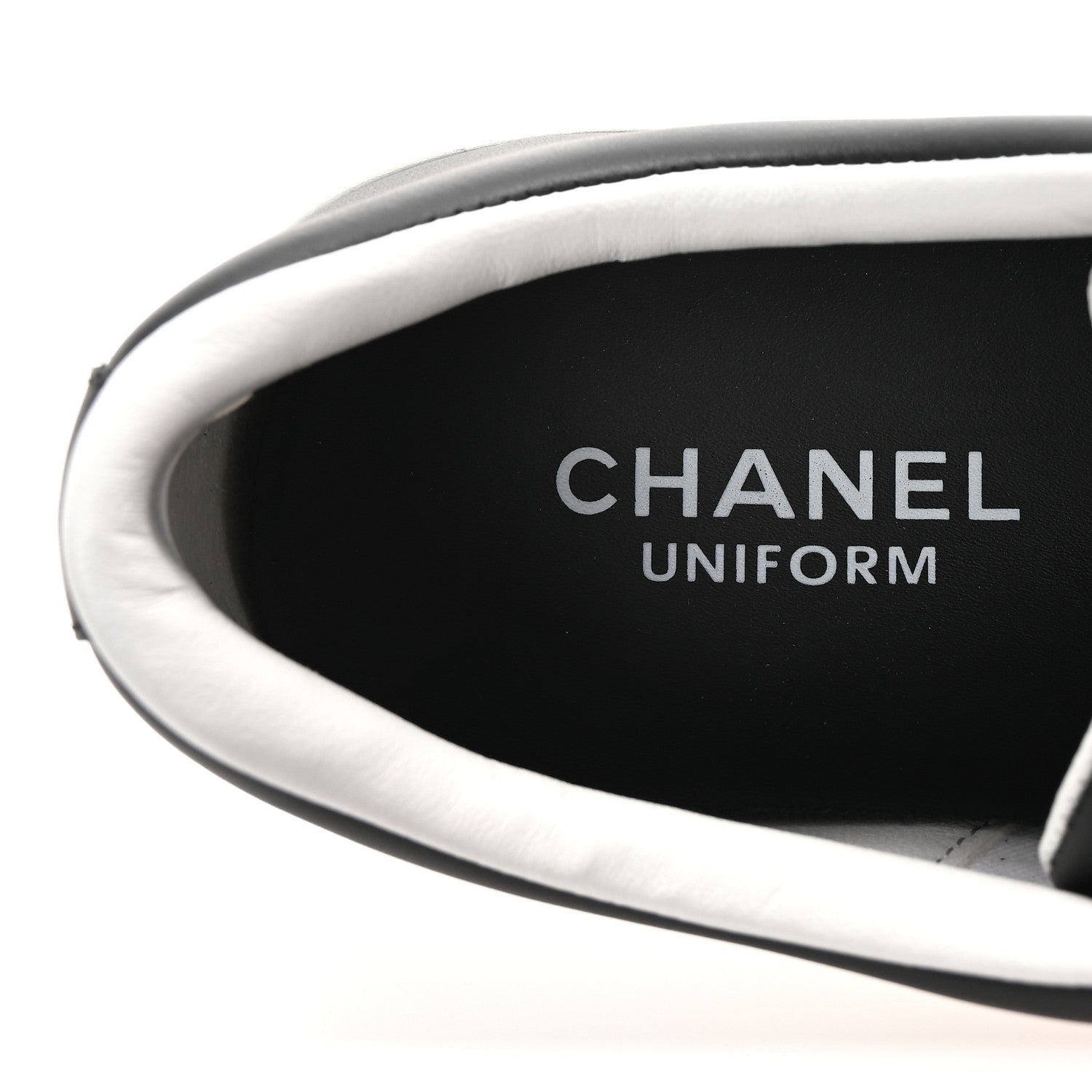 Chanel Calfskin CC Uniform Womens Sneakers 37.5 Black 8 of 9