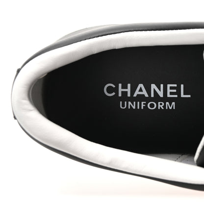 Chanel Calfskin CC Uniform Womens Sneakers 37.5 Black 8 of 9