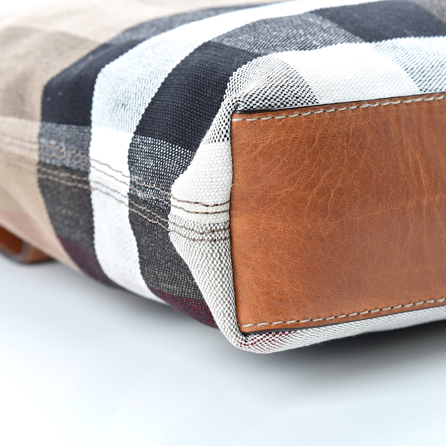 Burberry Canvas Mega Check Medium Tottenham Brit Tote Saddle Brown 10 of 16