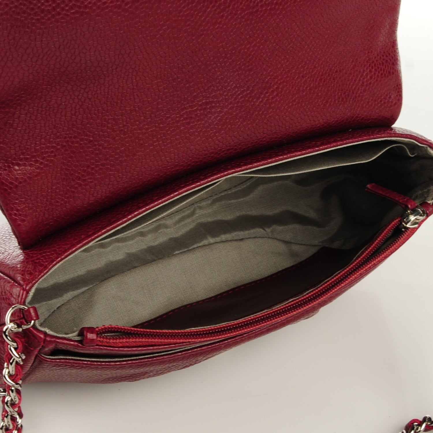 Chanel Caviar Half Moon Wallet On Chain WOC Dark Red 5 of 8