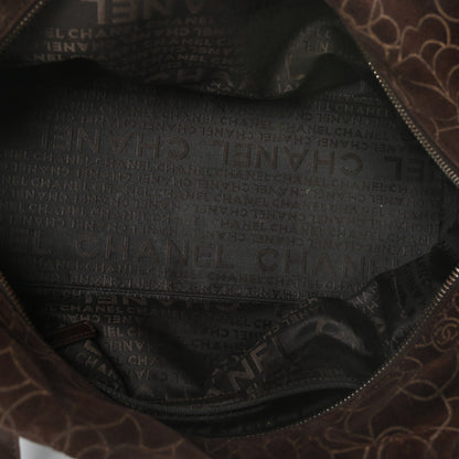 Chanel Suede Camellia Bowler Brown 5 of 12