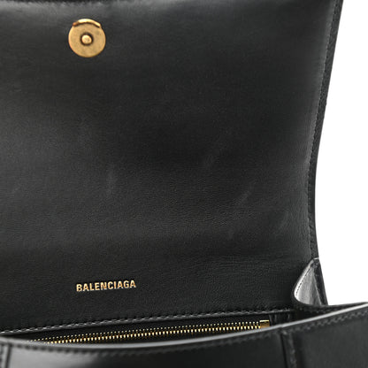 Balenciaga Shiny Box Calfskin Small Hourglass Top Handle Bag Black 11 of 11