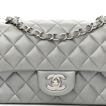 Chanel Metallic Lambskin Quilted Mini Rectangular Flap Silver 8 of 14