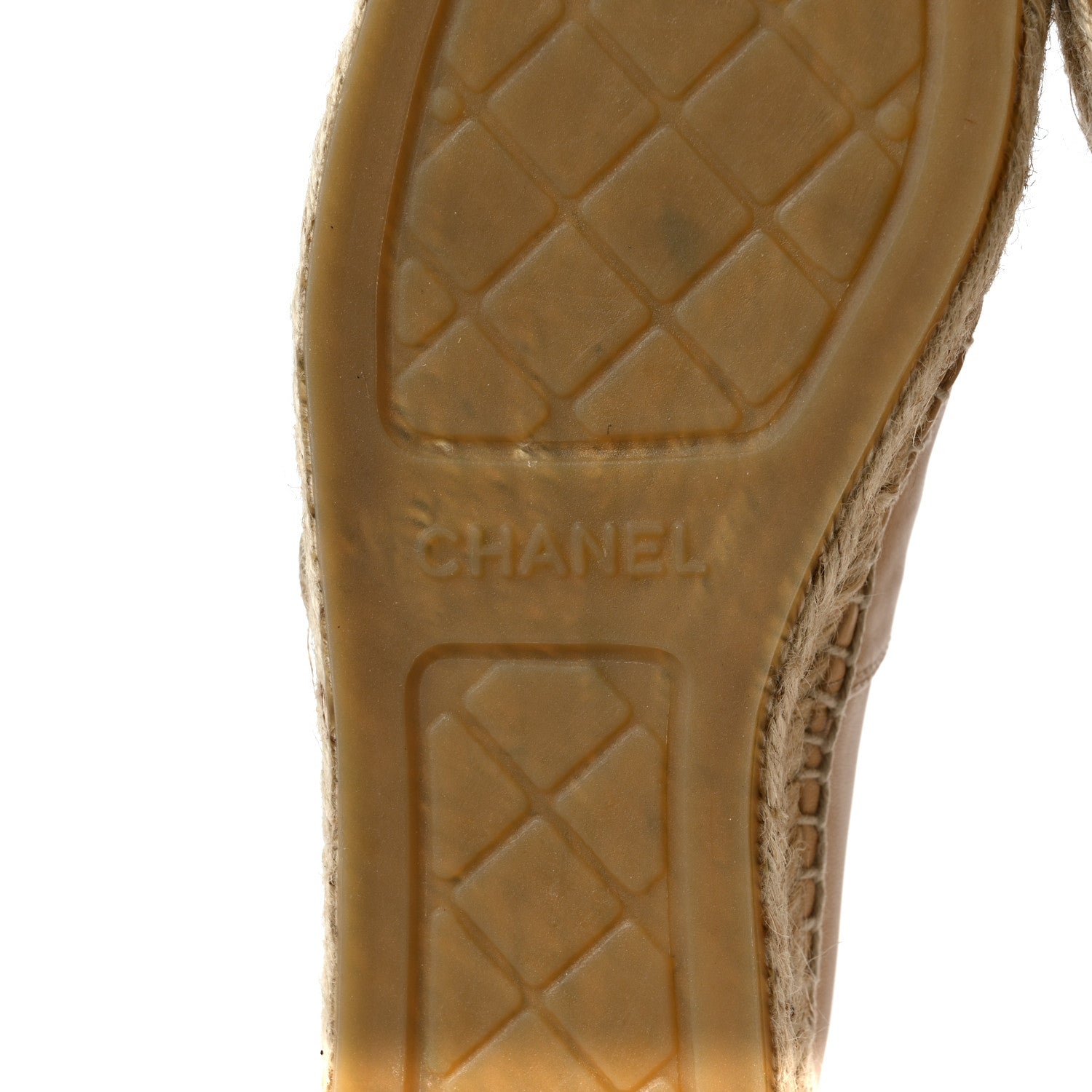 Chanel Lambskin CC Espadrilles 38 Beige Black 6 of 9