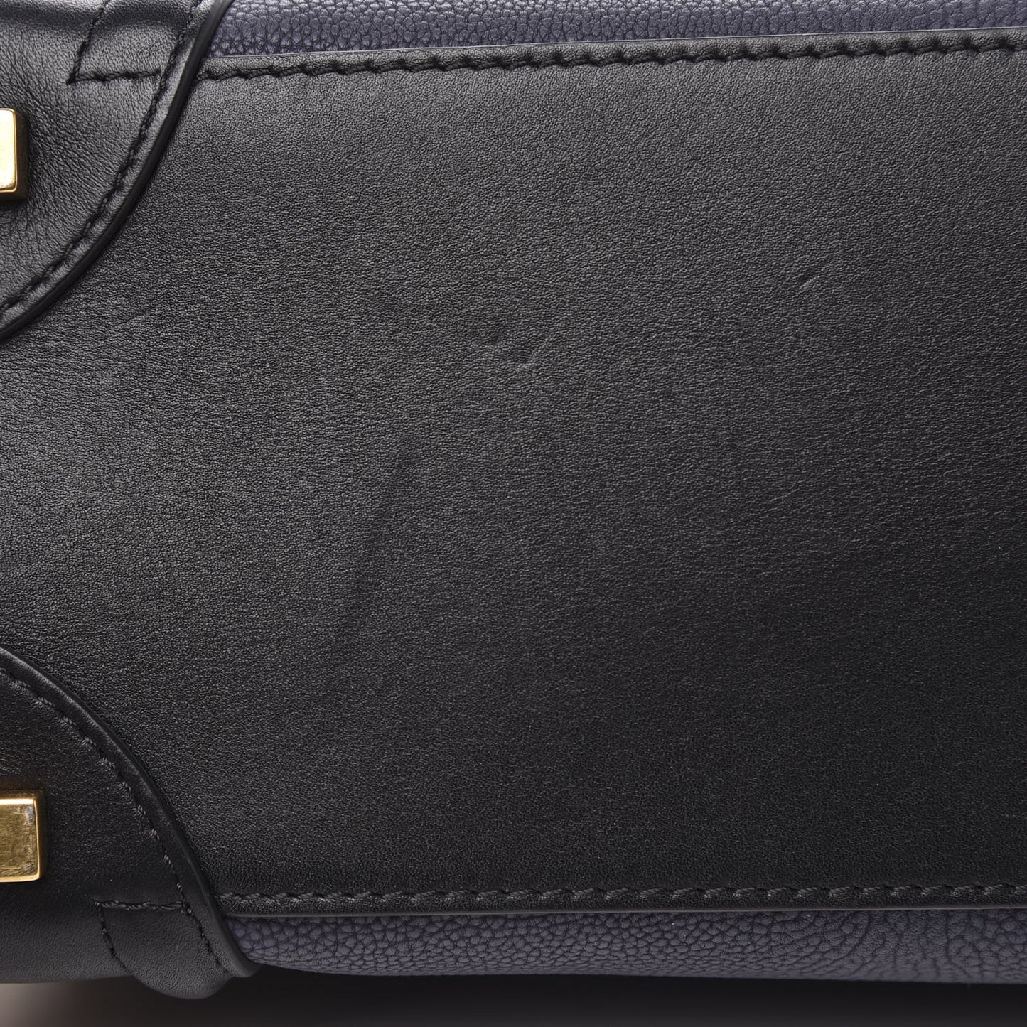 Textured Calfskin Micro Tri-Color Luggage Navy Blue
