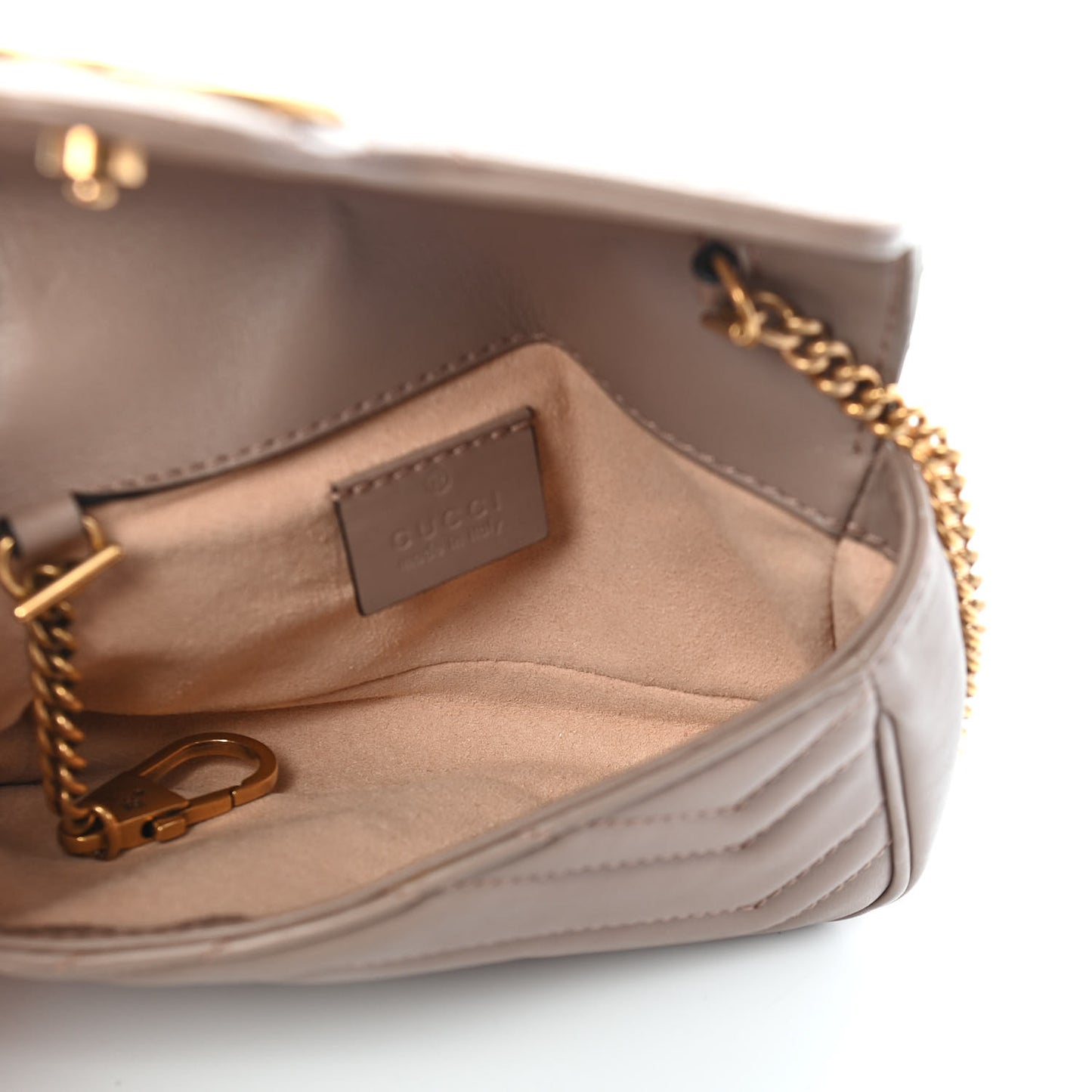 Calfskin Matelasse Super Mini GG Marmont Shoulder Bag Porcelain Rose