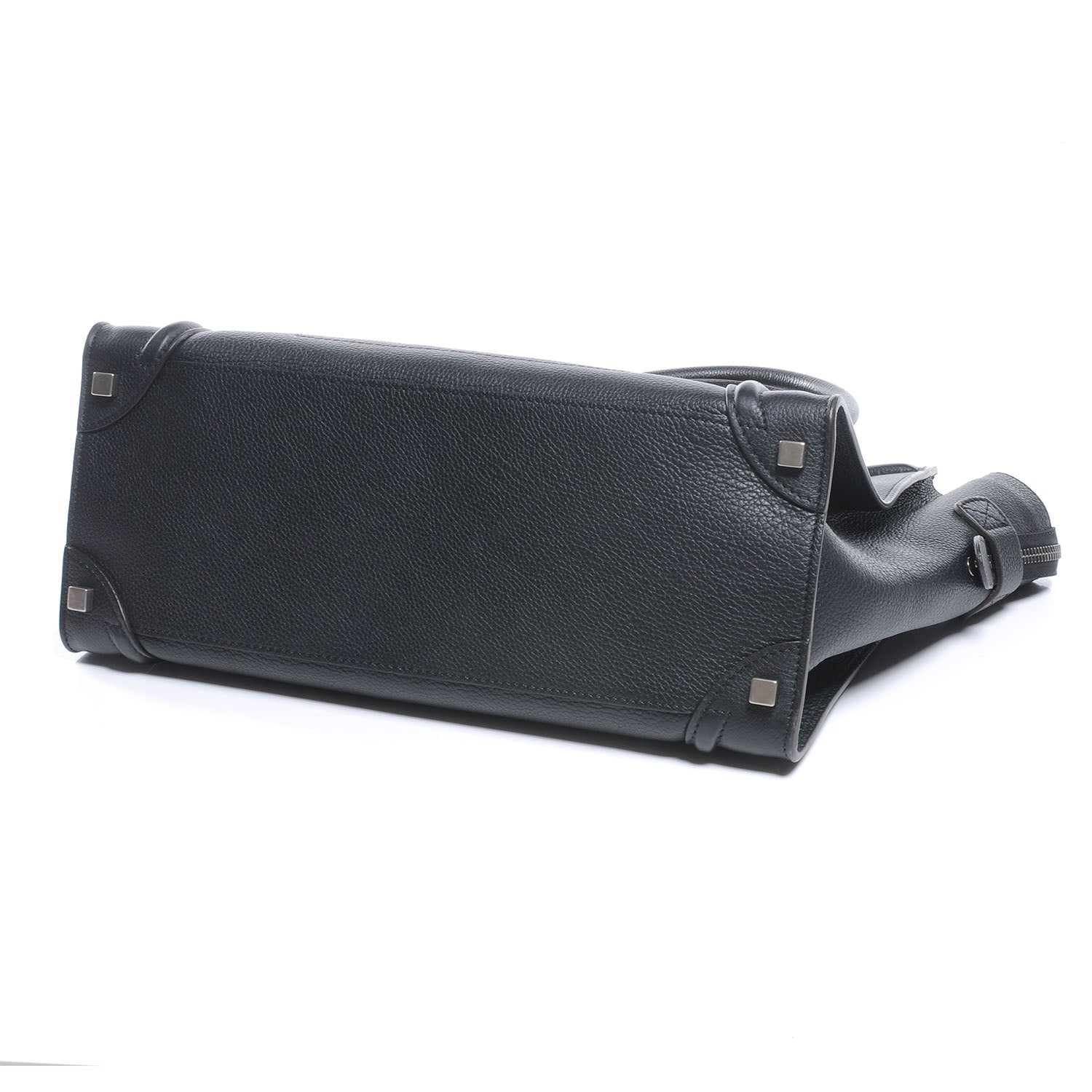 Celine Drummed Leather Shoulder Luggage Black 4 of 7