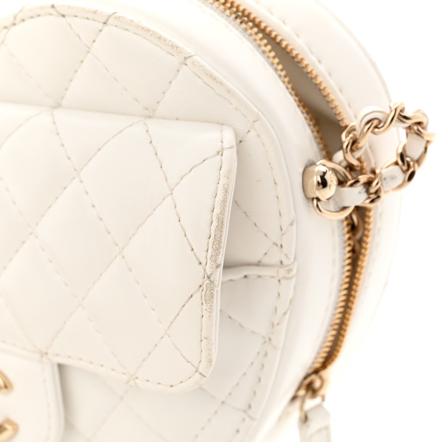 Chanel Lambskin Quilted CC In Love Heart Bag White 13 of 14