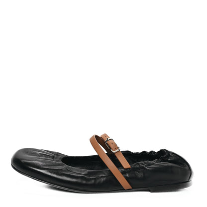 Hermes Nappa Jolly Ballet Flats 38.5 Black Naturel 1 of 8