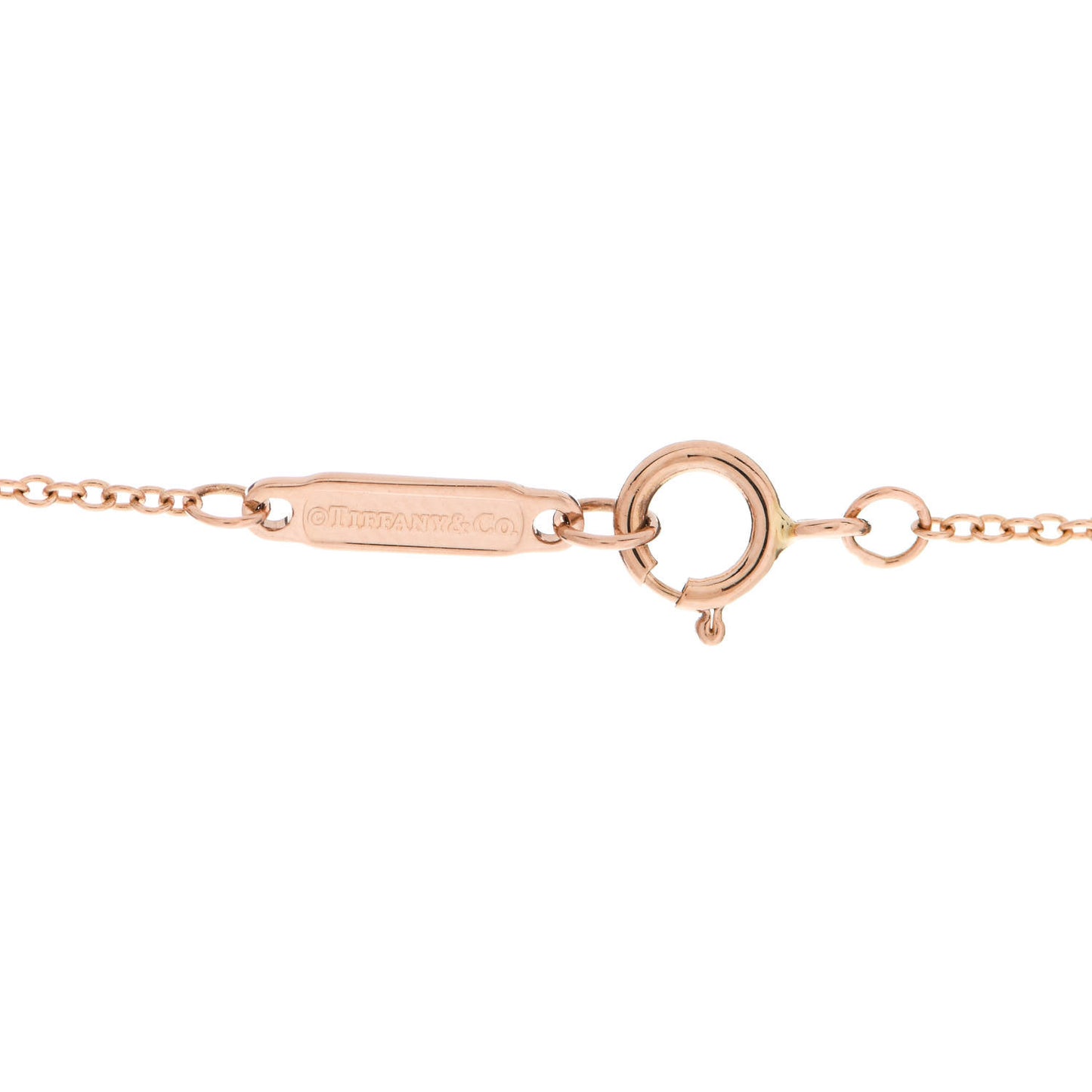 18K Rose Gold Diamond T Circle Pendant Necklace