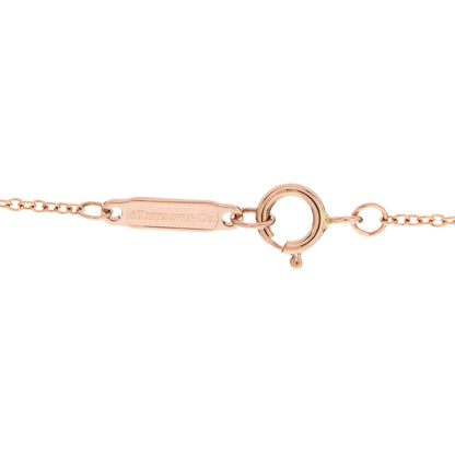 Tiffany 18K Rose Gold Diamond T Circle Pendant Necklace 5 of 6