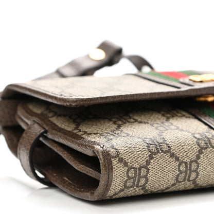 Gucci X BALENCIAGA BB Supreme Monogram Web Ophidia Crossbody Wallet Beige New Acero 9 of 13