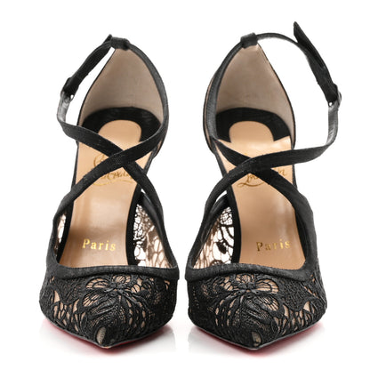 Christian Louboutin Lace Twistissima 100 Pumps 36.5 Black 3 of 9