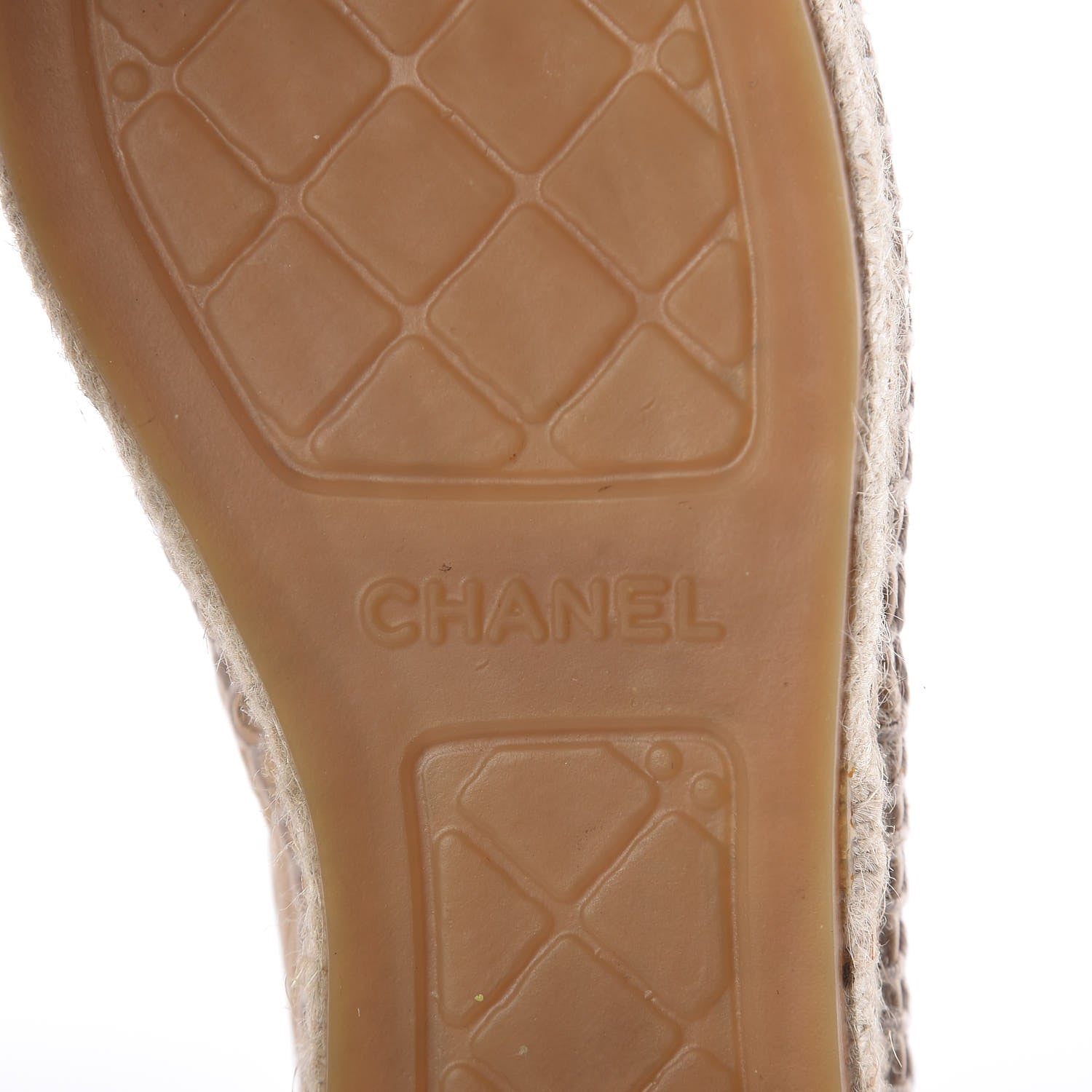 Chanel Lambskin CC Espadrilles 38 Beige Black 7 of 8