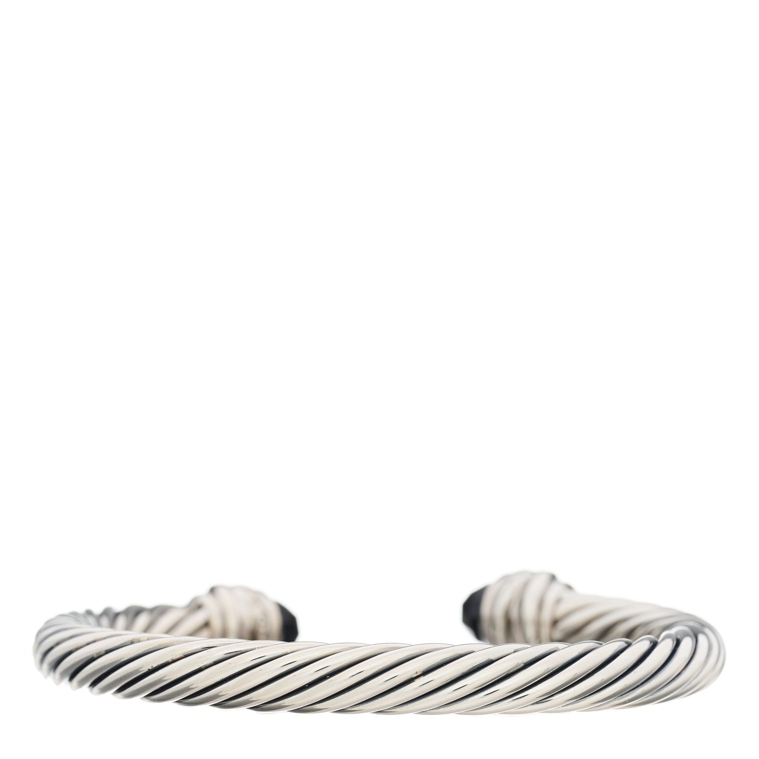 David Yurman Sterling Silver Diamond Black Onyx 7mm Cable Classics Crossover Bracelet 2 of 4