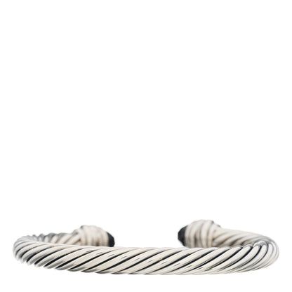 David Yurman Sterling Silver Diamond Black Onyx 7mm Cable Classics Crossover Bracelet 2 of 4