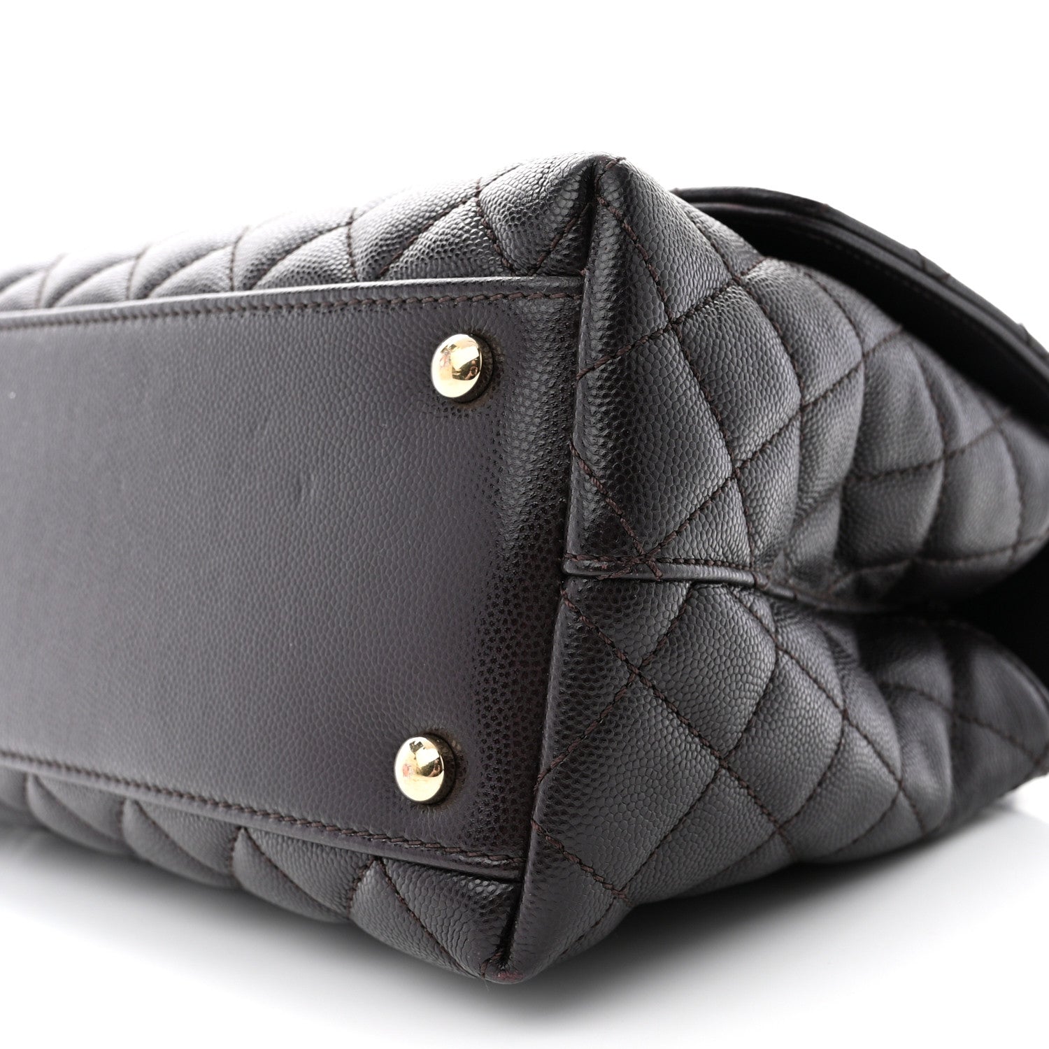 Chanel Caviar Quilted Small Coco Handle Flap Dark Brown 10 of 14