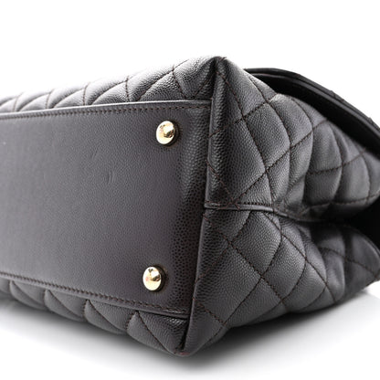 Chanel Caviar Quilted Small Coco Handle Flap Dark Brown 10 of 14