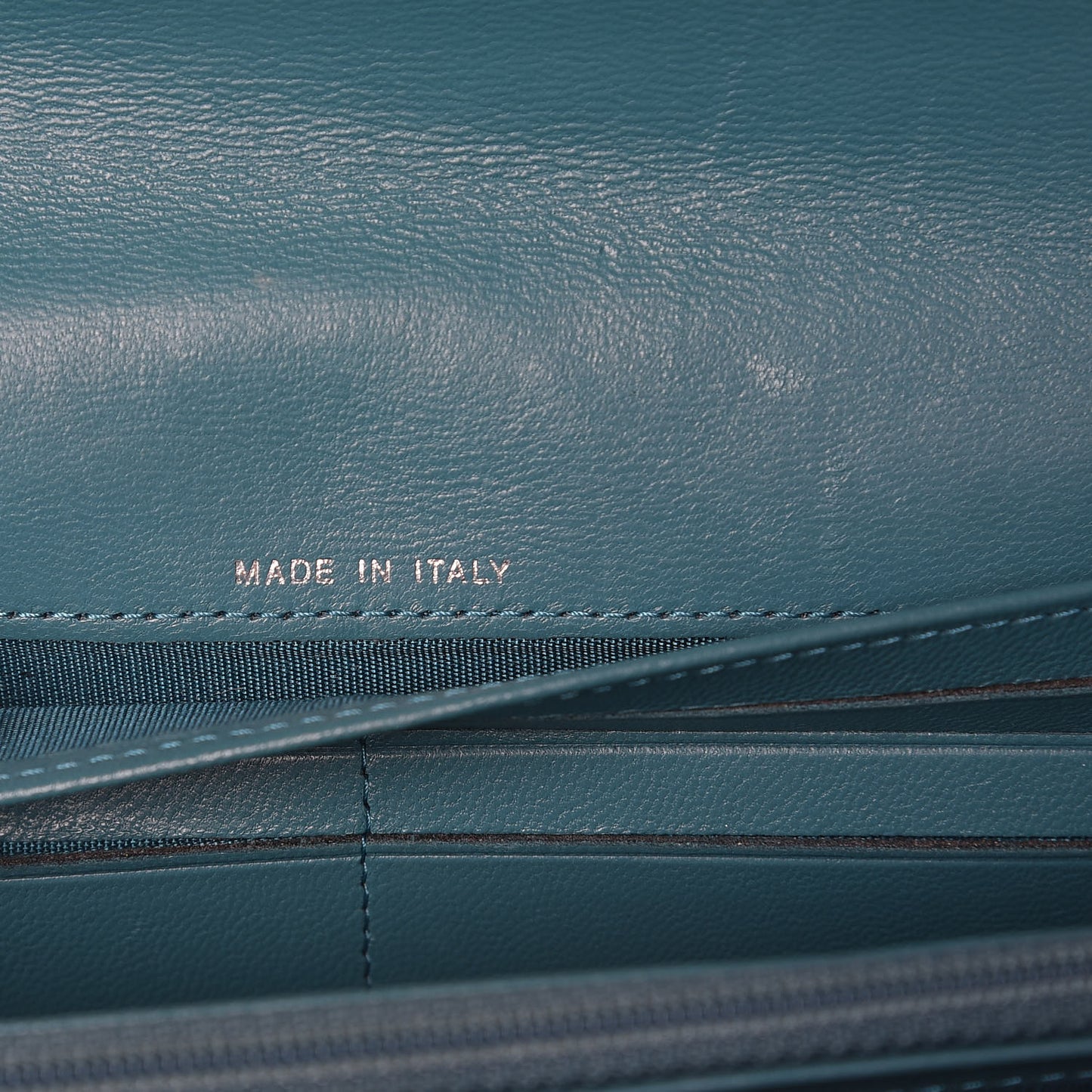 Lambskin Quilted Boy Flap Wallet Turquoise