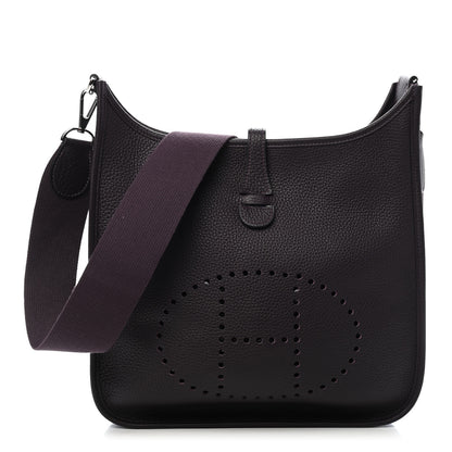 Hermes Taurillon Clemence Evelyne III PM Raisin 1 of 17