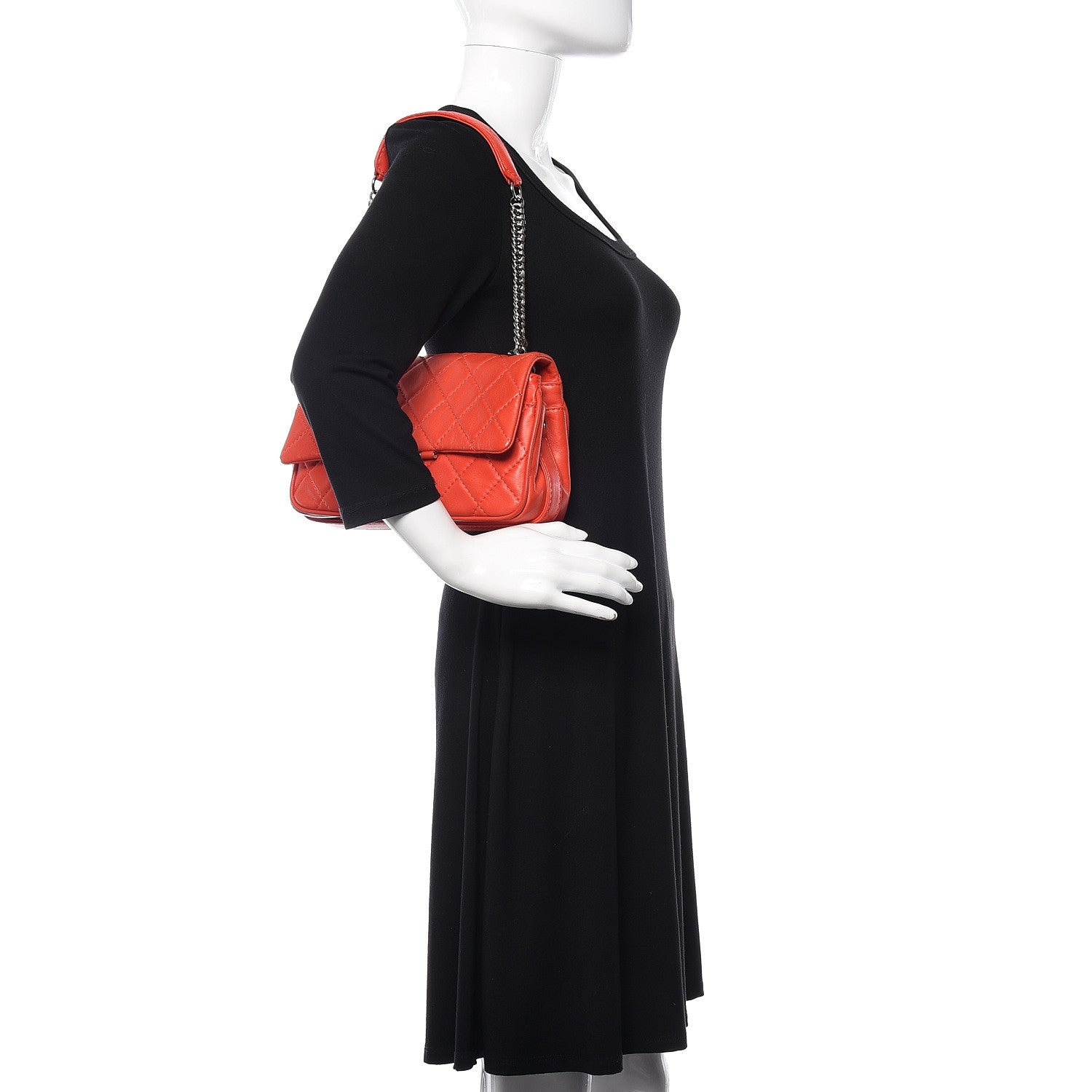 Chanel Lambskin Quilted Medium Icons Secret Label Flap Coral 2 of 10