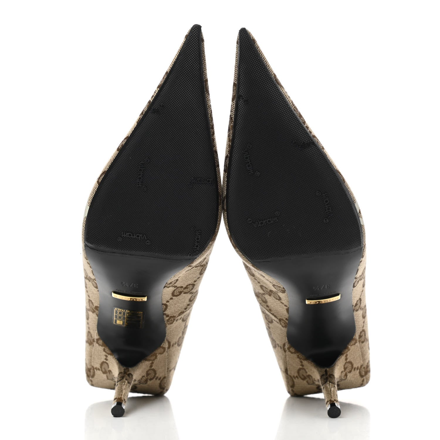 Balenciaga X GUCCI GG Monogram Square Knife 80mm Pumps 37.5 Beige Ebony 5 of 10