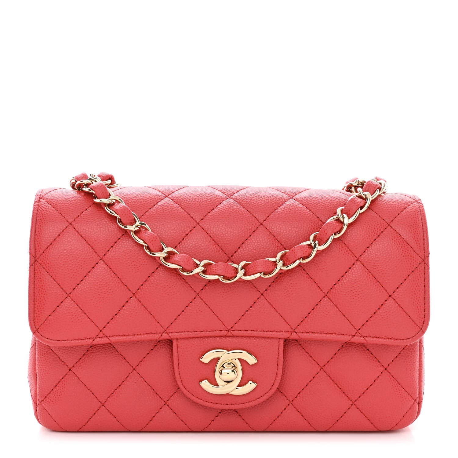 Chanel Caviar Quilted Mini Rectangular Flap Dark Pink 1 of 12